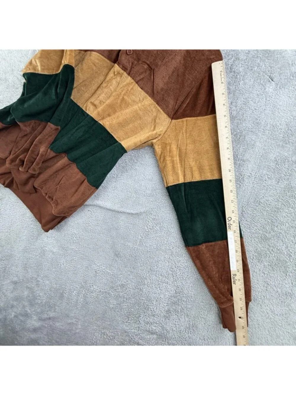 Vintage Grandee Sweater Mens Medium Multicolor Velvet Stripe Collared Pullover